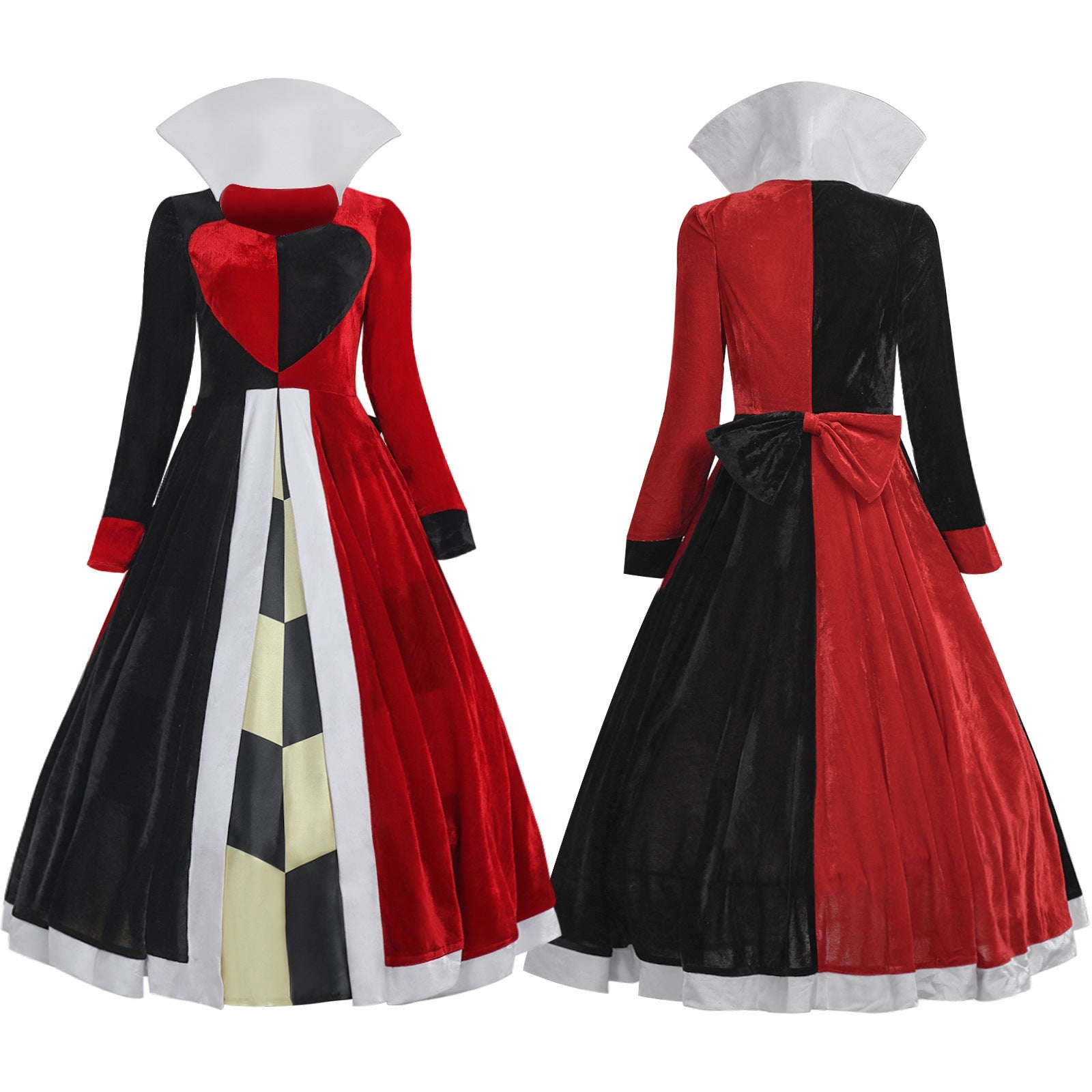 Alice in Wonderland Queen of Hearts Cosplay Costume Halloween Outfit - Halloweez