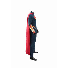 Superman Clark Kent Cosplay Bodysuit, DC Superhero Full Costume with Red Cape for Comic Con Halloween