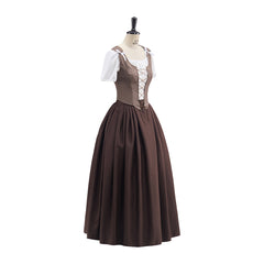 Outlander Brown Dress Suit Cosplay Costume – Outlander Claire Fraser Outfit - Halloweez