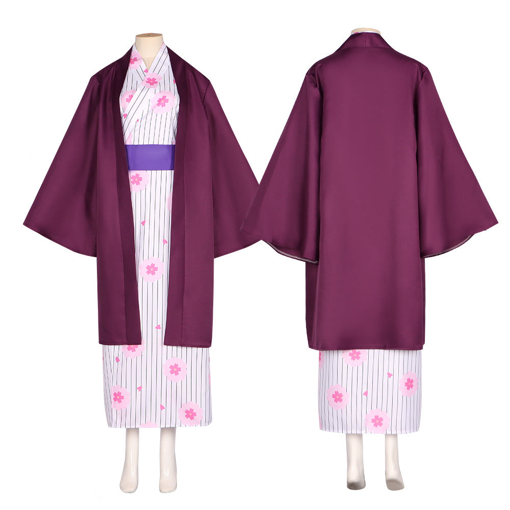 Demon Slayer Cosplay Costume - Tanjiro Kamado & Mitsuri Kanroji Swordsmith Village Arc Bathrobe - Halloweez