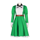 Fictional Reasoning Iwanaga Kotoko Cosplay Costume Green Long-Sleeved Dress for Women Halloween Maid Outfit - Halloweez