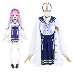 Virtual VTuber Minato Aqua Casual JK Sailor Cosplay Costume - Hololive Anime Outfit - Halloweez