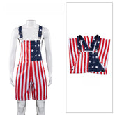 USA Flag Short Overalls Cosplay Outfit, Customizable, Independence Day Costume