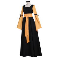 Stylish Black and Orange Medieval Renaissance Gothic Dress for Women - Halloweez Halloween Party Costumes - Halloweez