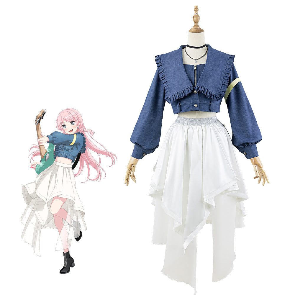 BanG Dream! mygo!!! Chihaya Anon Cosplay Costume Anime Denim Dress Set - Halloweez
