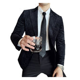 Men's Velvet Blazer with Shimmer Stripe - Elegant Cosplay Suit for Stage Performance, Halloween, and Parties - Halloweez