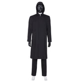 Halloweez Squid Game Black Masked Man Costume – Inspired Hooded Suit for Halloween Cosplay - Halloweez