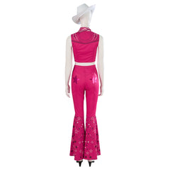 Halloweez Barbie Cosplay - Retro 70s 80s Hippie Disco Pink Cowgirl Outfit for Events - Halloweez