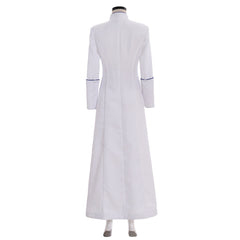 Elegant Halloweez Women's White Priest Cassock Robe - Medieval Inspired Clergy Vestments - Halloweez