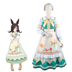 Uma Musume Rice Shower Maid Outfit Anime Cosplay Game Dress Set - Halloweez