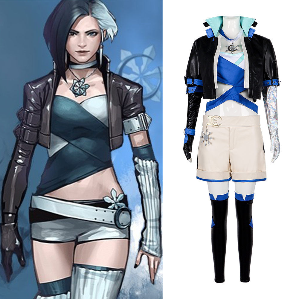 Marvel Contest of Champions Ice Moon Flower Snow Cosplay Costume for Female Stage Performance - Halloweez