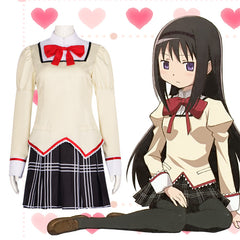 Magical Girl Madoka Cosplay Costume Akemi Homura Tomoe Mami School Uniform Sailor Suit JK Uniform - Halloweez