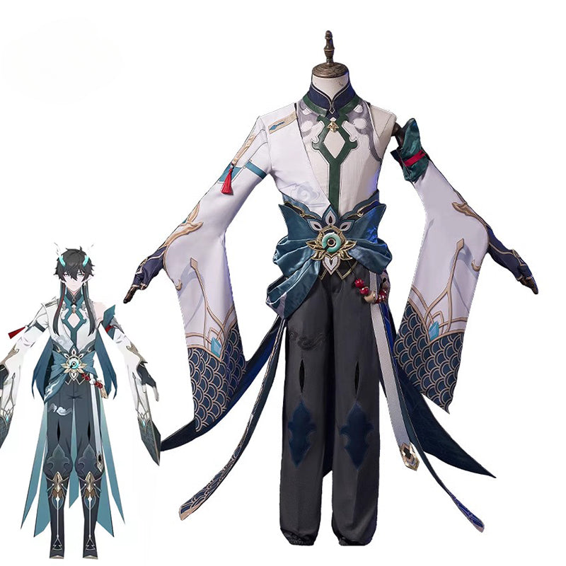 Halloweez Cold Dragon Dan Heng Cosplay Outfit with Dragon Horn for Men - Halloweez