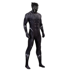 Halloweez Black Panther Jumpsuit Cosplay Costume Suit with Mask for Men - Halloween Bodysuit - Halloweez