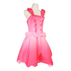 Halloween Fairy Elf Cosplay Costume Pink Dress Flower Petal Adult Kids Performance Outfit - Halloweez