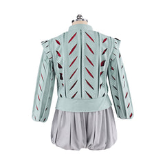 Authentic Tudor Men's Cosplay Costume – Green & Red Top with Grey Pants - Halloweez