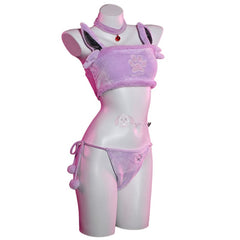 Espeon Pokémon Cosplay Costume, Cute Plush Two-Piece Pajama Set for Women - Halloweez