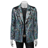 European Style Velvet Casual Blazer Men's Slim Fit Jacket 2024 Spring Autumn Single Breasted Patterned Suit Jacket Cosplay Costume - Halloweez