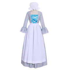 Elegant Halloweez Victorian Pioneer Pilgrim Wench Rural Floral Dress for Women - Halloweez