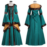 Elegant Green Renaissance Victorian Dress Gown for Adult Fantasy Parties and Cosplay - Halloweez