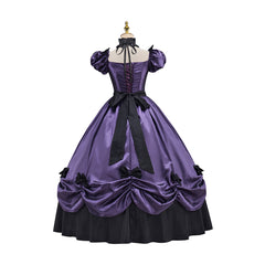 Victorian Dark Purple Skirt with Bow Cosplay Costume - Anime, Game, or Movie Outfit? - Halloweez