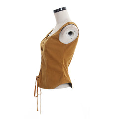 Elegant Halloweez Gothic Renaissance Bodice Leather Vest for Ladies - Halloweez