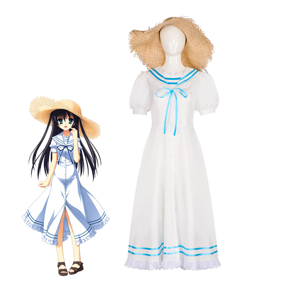 Summer Sky Beyond Kamoha Uesaka Cosplay Costume - Game Accurate Dress with Hat - Halloweez