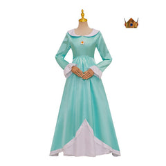Halloweez Princess Rosalina Cosplay Costume - Elegant Blue Long Dress with Crown Set for Women & Teens - Halloweez