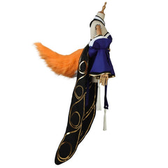 Halloweez Tamamo no Mae Cosplay Outfit - Blue Kimono Dress & Wig for Enthusiasts - Halloweez