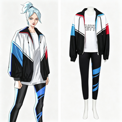 Valorant Jett Cosplay Windbreaker Set Street Fashion Outfit for Gamers
