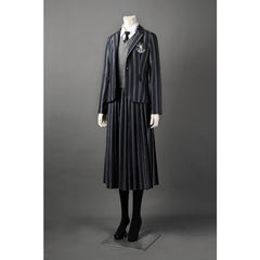 Halloweez Wednesday Addams Cosplay Costume - Complete School Uniform Set for Kids & Adults - Halloweez