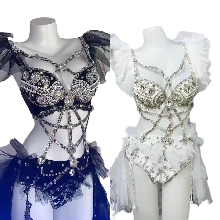 Sexy Go-Go Dancer Costume for Electronic Music Festival Performance, Red Strapless Stage Outfit for Female Singers and Dance Groups - Halloweez
