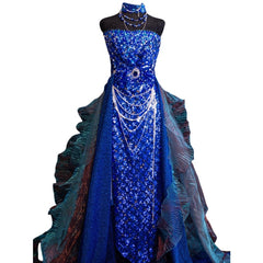 Dragon King Ao Run Cos Mermaid Tail Sparkling Debutante Gown Princess Costume - Chinese Mythology Cosplay - Halloweez