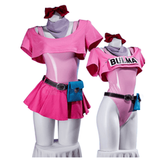 Original Dragon Ball Bulma Cosplay Costume Two-Way PU Leather Dress Anime Cosplay Outfit for Women