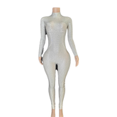 Crystal Pole Dance Bodysuit Sexy Elegant Slimming Stage Performance Costume for Women Party Wear - Halloweez
