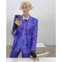 Halloweez Anime Cosplay Costume - Seishu Inui Uniform Coat with Purple Unicorn Kirin Design - 7Pcs Halloween Gift - Halloweez