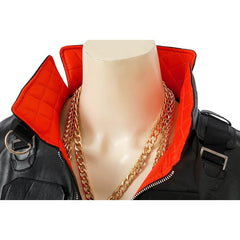 Halloweez Jackie 2077 Cosplay Costume - Premium Black Artificial Leather Outfit for Halloween & Parties - Halloweez