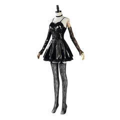 Halloweez Misa Amane Cosplay Costume - Premium Leather Dress, Lace Accessories, Anime Uniform Set for Women - Halloweez