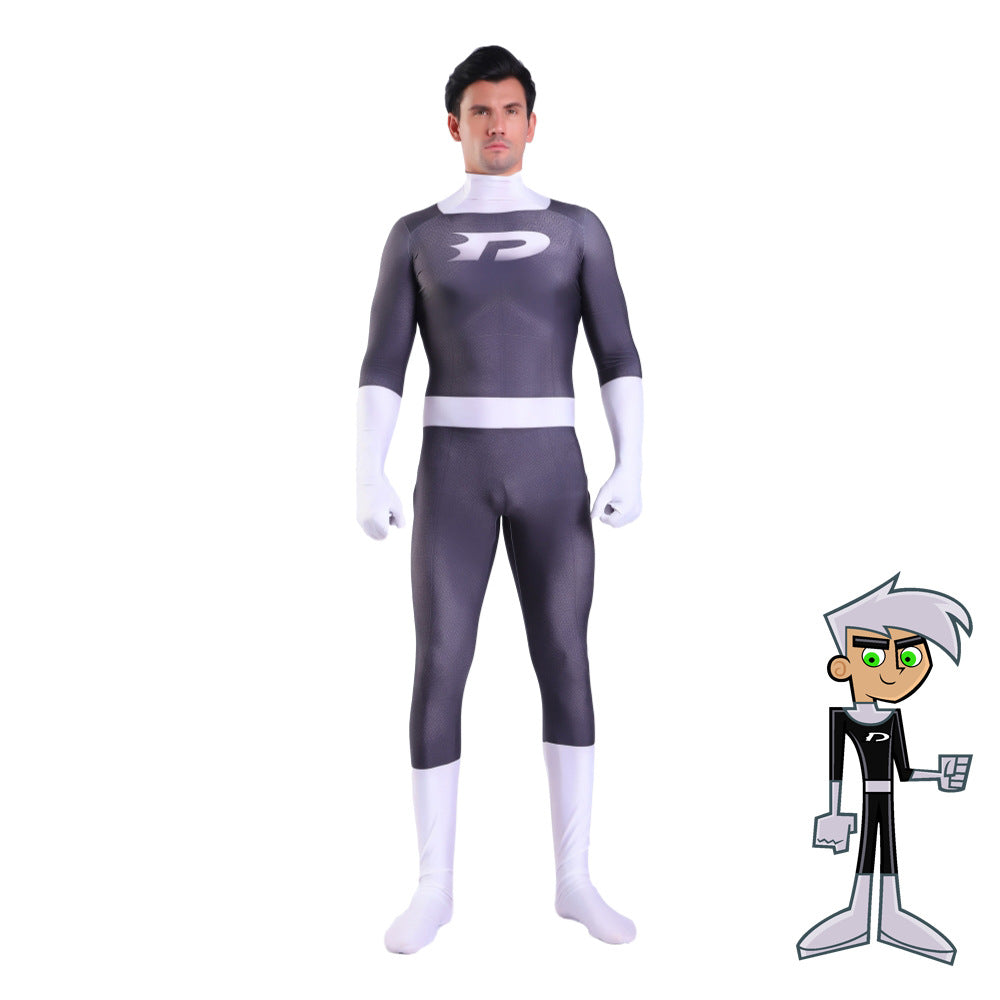 Danny Phantom 3D Printed Adult Children Anime Costume for Stage Performance - Halloweez