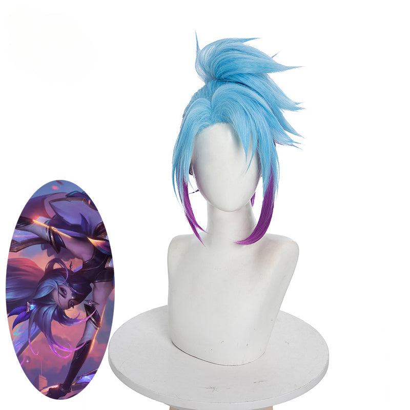 Halloweez Star Guardian Akali Cosplay Wig - 40cm Mixed Color Women's Cosplay Wigs with Ponytail - Halloweez