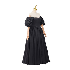 Victoria Off-Shoulder Black Dress – Elegant Gothic Cosplay Costume - Halloweez