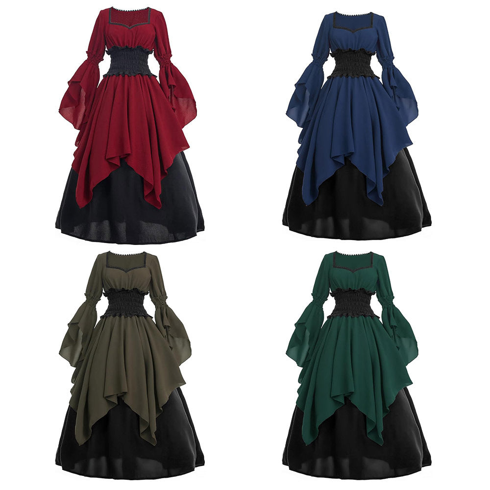 Medieval Renaissance Victorian Pirate Witch Dress - Authentic Cosplay Costume - Halloweez