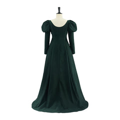 Regency Gold Velvet High-Waist Skirt Cosplay Costume - Halloweez