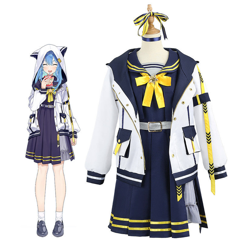 Rainbow Club VTuber Hoshimachi Suisei Hooded Jacket Anniversary Anime Costume Set - Halloweez
