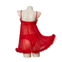 Official Austin Powers Fembot Cosplay Costume: Women's Sexy Plush Mini Dress & Suspender Set - Halloweez