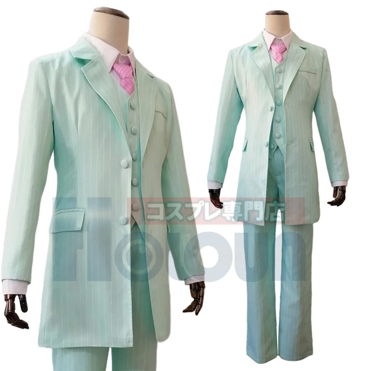 Halloweez Anime Cosplay Costume - Bonten Rindo Haitani Ran Blue Green Suit for Casual and Holiday Events - Halloweez