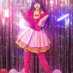 Halloweez Anime Ai Hoshino Cosplay Costume Wig Lolita Dress Skirt Bunny Hairpin Rose Net Synthetic Fiber Gift - Halloweez