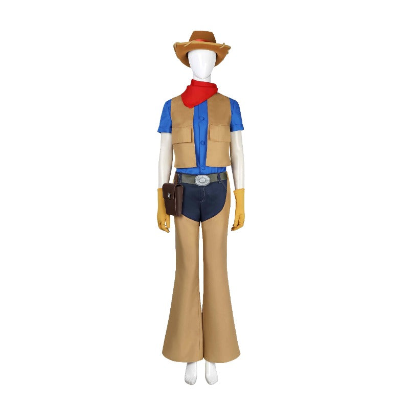 Halloweez Showtime Cowgirl Peach Kids Cosplay Costume for Super Mario Fans - Halloweez