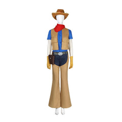 Halloweez Showtime Cowgirl Peach Kids Cosplay Costume for Super Mario Fans - Halloweez