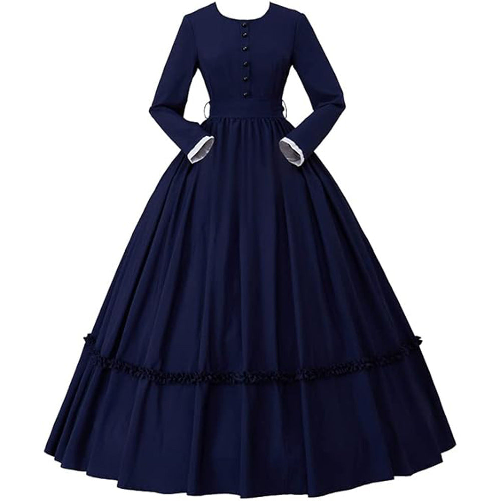 Medieval Victorian Civil War Period Dickens Costume Retro Dress - Authentic Cosplay Outfit - Halloweez